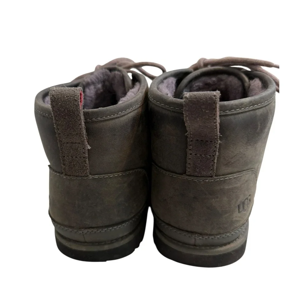 UGG Mens Neumel Waterproof Leather Boots Grizzly Brown Size 9 Fall Winter